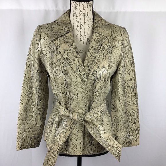 Vakko Sport leather snakeskin printed jacket - Picture 1 of 5